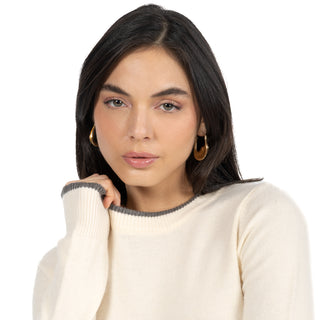 SWEATER PARA MUJER ROUND NECK BASIC WITH CONTRAST FOREVER 21