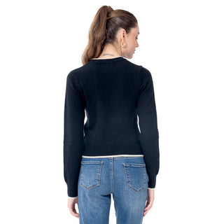 SWEATER PARA MUJER ROUND NECK BASIC WITH CONTRAST FOREVER 21