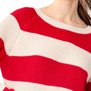 SWEATER PARA MUJER OVERSIZE ROUND NECK WITH STRIPES FOREVER 21