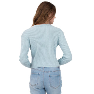 SWEATER PARA MUJER BRAIDED KNIT BASIC WITH BUTTONS AT FRONT FOREVER 21