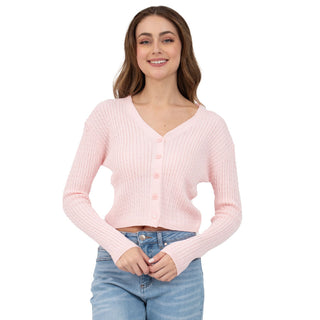 SWEATER PARA MUJER BRAIDED KNIT BASIC WITH BUTTONS AT FRONT FOREVER 21