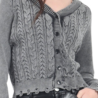 SWEATER PARA MUJER KNIT BRAIDED WITH BUTTONS AT FRONT FOREVER 21