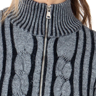 SWEATER PARA MUJER FASHION KNIT BRAIDED WITH ZIPPER AT FRONT FOREVER 21