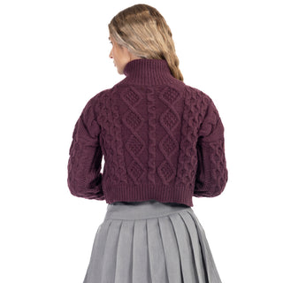 Sweater Tejido Crop con Cierre