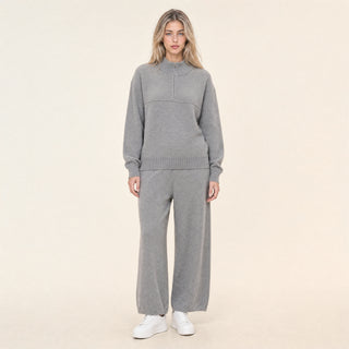 Suéter Oversized Quarter-Zip para Mujer Forever 21 #color_gris-jaspeado