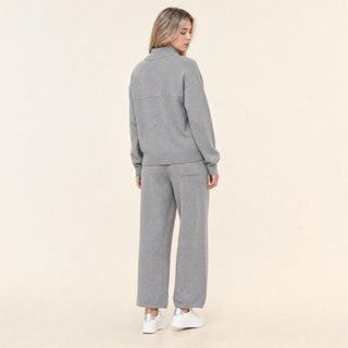 Suéter Oversized Quarter-Zip para Mujer Forever 21 #color_gris-jaspeado