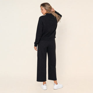 Suéter Oversized Quarter-Zip para Mujer Forever 21 #color_negro