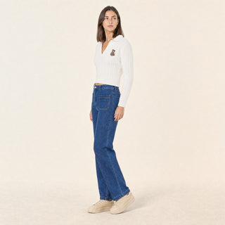 Suéter Cropped con Bordado para Mujer Forever 21 #color_blanco