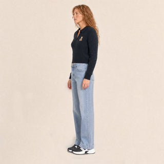 Suéter Cropped con Bordado para Mujer Forever 21 #color_negro