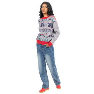 Sweater Regular Fit Festivo Estampado Renos