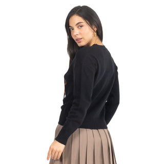 Suéter con gráfico de perro y cuello redondo