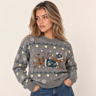 Suéter Navideño Oversized para Mujer Forever 21 #color_gris-jaspeado