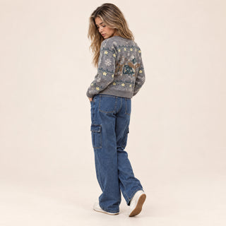 Suéter Navideño Oversized para Mujer Forever 21 #color_gris-jaspeado