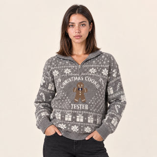 Suéter Navideño con Medio Zipper para Mujer Forever 21 #color_rosa