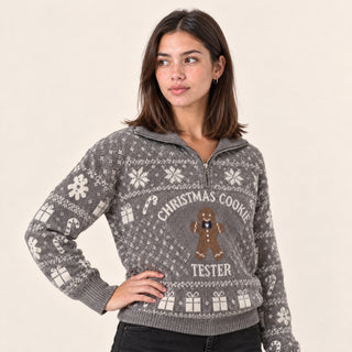 Suéter Navideño con Medio Zipper para Mujer Forever 21 #color_rosa
