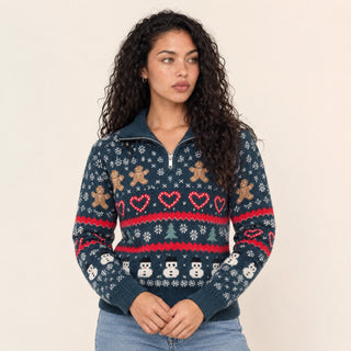 Suéter Navideño con Cierre para Mujer Forever 21 #color_verde