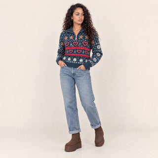 Suéter Navideño con Cierre para Mujer Forever 21 #color_verde