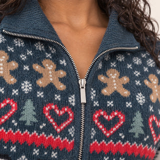 Suéter Navideño con Cierre para Mujer Forever 21 #color_verde
