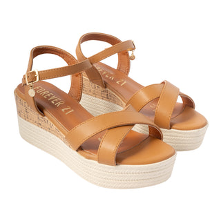 Sandalias con Tiras Cruzadas y Plataforma