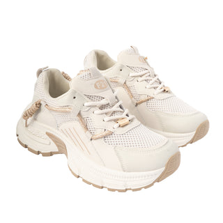 Tenis de Malla con Agujetas Brillantes y Suela Chunky