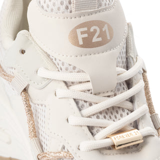 Tenis de Malla con Agujetas Brillantes y Suela Chunky