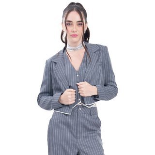 SACO PARA MUJER FANCY STRIPES BLAZER FOREVER 21