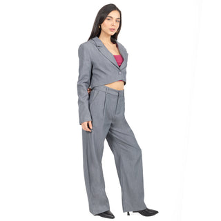 Saco Blazer Crop con Botón Único Al Frente