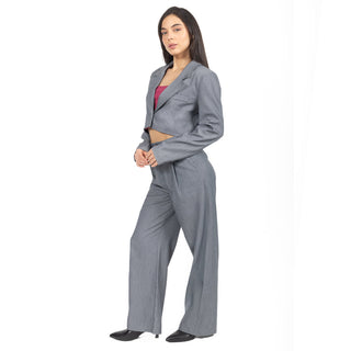 Saco Blazer Crop con Botón Único Al Frente