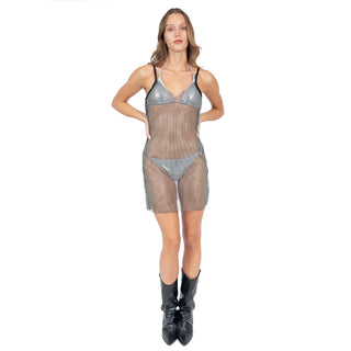 Vestido Slim Mini de Malla