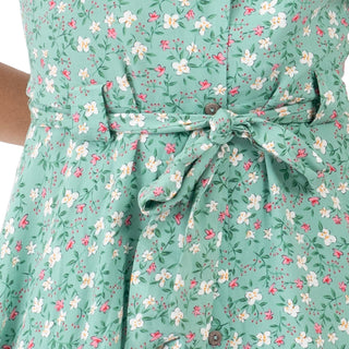 Vestido Floral con Moño en  Cintura