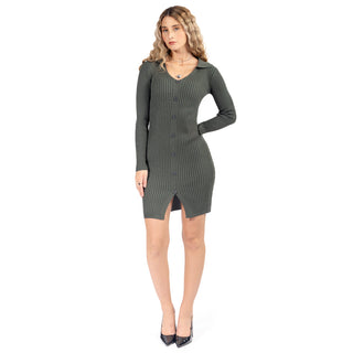 Vestido Tejido Slim fit con Botones