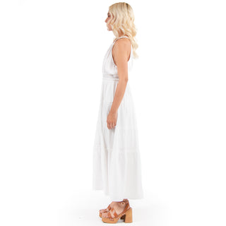 VESTIDO LARGO SLEVEELESS WITH HALTER NECK