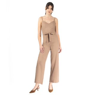 Jumpsuit Ajustado de Lino con Diseño Liso