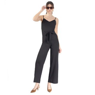Jumpsuit Ajustado de Lino con Diseño Liso