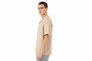 Camisa resort beige vista 2